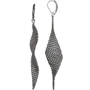 VERA WANG Rocker Chic Gunmetal Mesh Chainmail Twisted Drop Earrings**NEW!